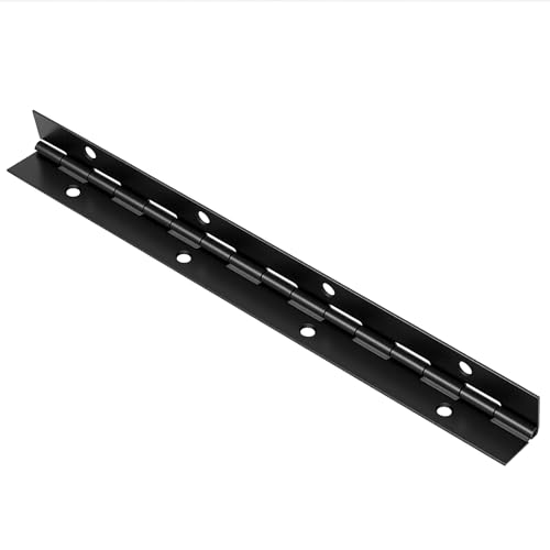 MANCHAP 20 PCS Continuous Piano Hinges, 8 x 1.1 Inch Stainless Steel 0.03 inch Leaf Thickness Black Folding Hinges for Cabinets, Door, Wooden Box