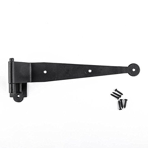 Renovators Supply Manufacturing Black Pintle Strap Hinge 11.75 Inch Offset Colonial Shutter Hardware - size: Pack of 1
