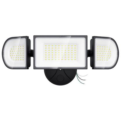 iMaihom 180W LED Security Light, 18000LM Flood Light Outdoor, Wired, Switch Controlled, IP65 Waterproof Exterior Floodlight, 6500K Daylight White, 3 Adjustable Heads for Garage, Yard, Entryway (Black) - color: Black