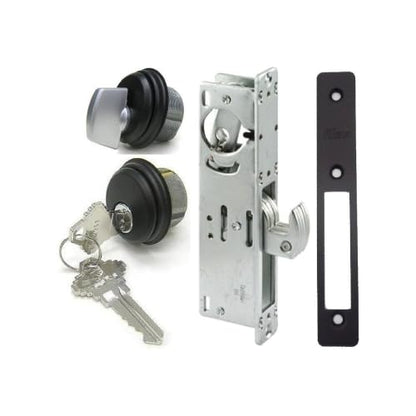 Keyed Hookbolt Set, Key & thumbturn, Bronze, 1-1/8" - color: Duronotic Bronze, size: 1-1/8" Backset, style: Turnknob
