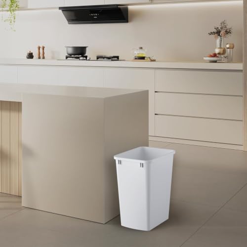 ROOMTEC 35QT Kitchen Trash Can,Sturdy and Lightweight Slim Trash Can,2-Pack - color: White, style: 2PCS