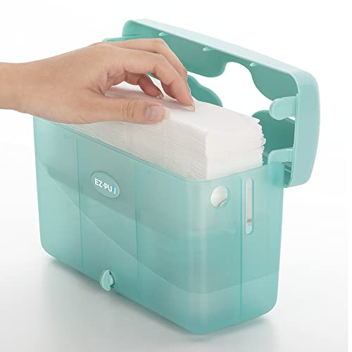 EZbrnd Countertop SLIMFOLD Hand Towel Dispenser for Kitchen/Bathroom/Office/RV/Airbnb, Guest Towel Holder, Turquoise - color: Turquoise