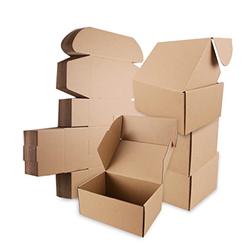 Shipping Boxes, 10Pcs khaki 9x6x4in Corrugated Cardboard Box - color: khaki, size: 9x6x4