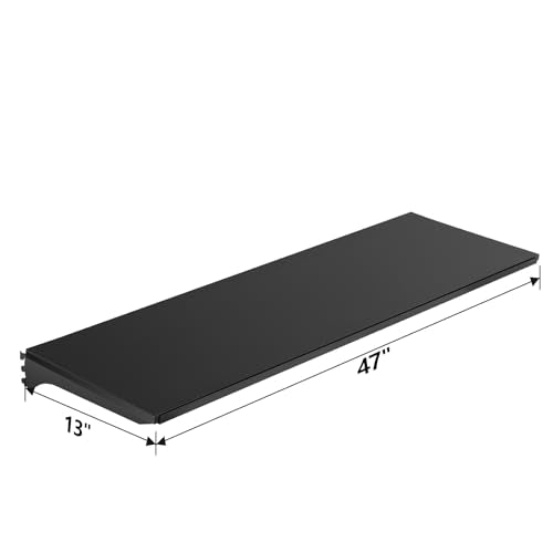 NectaCol 4 Packs Gondola Shelves 47”L x 13”W for Industrial Grade Black Pegboard Display Stand，4 Shelves for Gondola Unit with 8 Pieces Supply Arms - size: 4 Unit Gondola Shelves