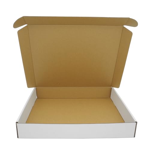 13x11x2" Shipping Box, White Packaging Flat Mailing Corrugated Cardboard Boxes Mailers for Business Lightweight Cute Literature Mailer, 25 Pack - size: 13"x11"x2", style: 25 Pack - White