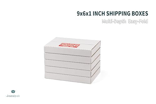 9x6x1 Inch Shipping Boxes for DVDs, CDs, Books Mailing, 50 Pack - color: White