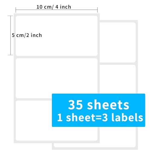 2×4 Inch Removable Blank Freezer Labels,Water/Oil/Tear Resistant/Ink Won't Smudge No Residue (105pcs,1 Bag) - size: 2×4 inch