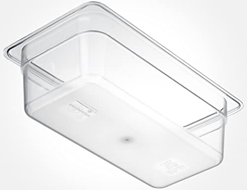 CURTA 6-Pack 1/3 Size 4" Deep NSF Polycarbonate Food Pans | Dishwasher & Freezer Safe Clear Container for Prep Tables, Buffet, Salad Bar, Commercial & Home Kitchen - color: 1/3 Size, size: 4" Deep