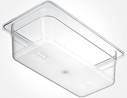 CURTA 6-Pack 1/3 Size 4" Deep NSF Polycarbonate Food Pans | Dishwasher & Freezer Safe Clear Container for Prep Tables, Buffet, Salad Bar, Commercial & Home Kitchen - color: 1/3 Size, size: 4" Deep