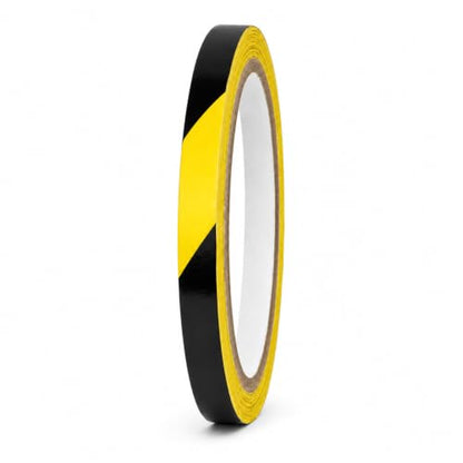 GGR Supplies Black & Yellow Hazard Stripe Tape, 1/2 inch x 18 Yards - color: Black & Yellow, size: 1/2 in. x 18 yds. (12mm)