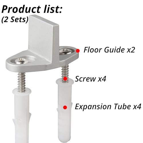 HASWARE Sliding Barn Door Bottom Floor Guide, Silver2 - color: Silver2