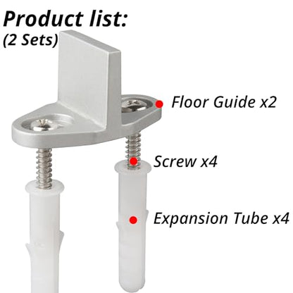 HASWARE Sliding Barn Door Bottom Floor Guide, Silver2 - color: Silver2