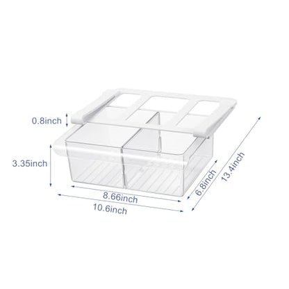 Fridge Drawer Organizer, 3.35" Height x 8.66" Width, Standard Depth - size: 3.35" Height x 8.66" Width