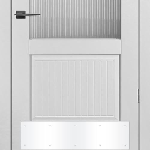 2pcs 30×8Inch Aluminum Door Kick Plates for Exterior Doors – Decorative Protection to Prevent Damage from Kicking – Stylish and Durable Door Kick Plate(White) - color: 30"x8"-2pack-White
