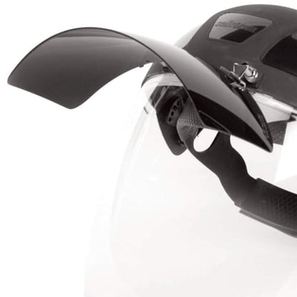 Sellstrom DP4 Face Shield - Lightweight Mask with High Impact Crown & Ratchet Headgear for Work, Grinding, Plasma/Flame Cutting - ANSI Z87.1 - Clear Anti Fog Polycarbonate Window - UV/IR Flip Up Visor - style: Shade 8 Infrared Visor