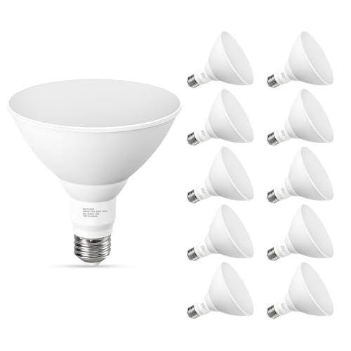 GvvooHome 10 Pack Soft White PAR38 LED Flood Light Bulbs Outdoor, 3000K Warm Glow, 1050 Lumens 13W, 100W Equivalent, Dimmable Waterproof E26 Bulb for Patio, Porch, Yard - color: Soft White, size: 10 Pack