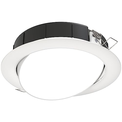 Juno 6" Adjustable LED Wafer Downlight, 5-in-1 CCT, Matte White - color: Matte White, size: 6-Inch