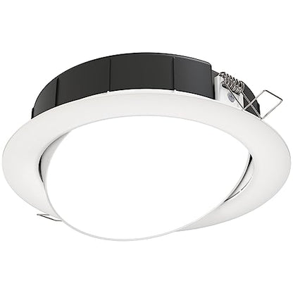 Juno 6" Adjustable LED Wafer Downlight, 5-in-1 CCT, Matte White - color: Matte White, size: 6-Inch