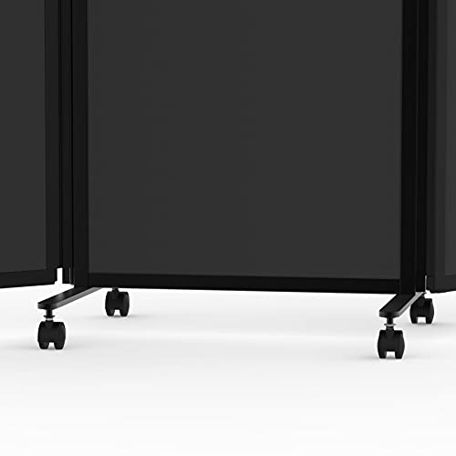 Stand Up Desk Store ReFocus Three-Panel Trifold Acoustic Fabric Room Divider Partition Privacy Screen (Anthracite Gray PET, 71” x 65") - color: Anthracite Gray Pet