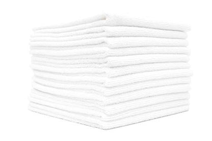 The Rag Company - All-Purpose Microfiber Terry Cleaning Towels - Commercial Grade, Highly Absorbent, Lint-Free, Streak-Free, Kitchens, Bathrooms, Offices, 300gsm, 14in x 14in, White (12-Pack) - color: White, size: 14in x 14in
