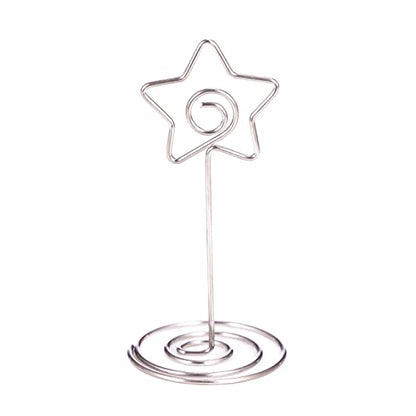 12pcs Table Number Holders Metal, 3.35 inch Place Card Stands for Wedding Centerpieces, Birthday Party - Table Card & Photo Picture Holders (Silver-Star Shaped) - color: Silver-Star Shaped