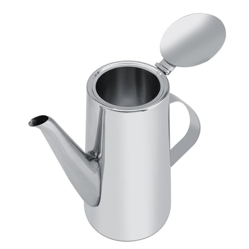 2L Capacity Stainless Steel Teapot with Ergonomic Handle Short Nozzle Pitcher Water Kettle for Home, Restaurant, Coffee(long nozzle) - style: long nozzle