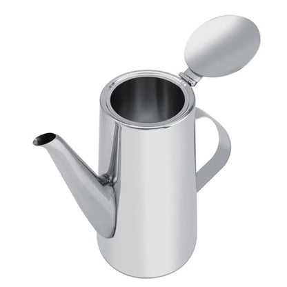 2L Capacity Stainless Steel Teapot with Ergonomic Handle Short Nozzle Pitcher Water Kettle for Home, Restaurant, Coffee(long nozzle) - style: long nozzle
