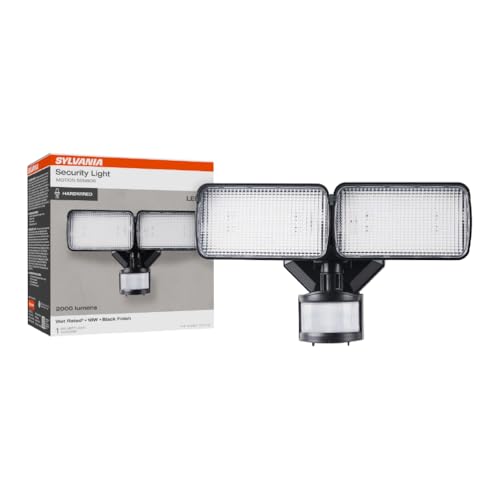 Sylvania 18W Security LED Light with Motion Sensor, Hardwired, 2000 LMS, Wet Rated, 5000K, Daylight - 1 Pack (66476) - color: Black, style: 18W Motion Sensor