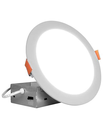 NICOR Lighting Recessed Light Fixtures - IXE 6-in Canless LED Downlight - Dimmable LED Ceiling Light with Edge-Lit Technology - White, 12 Packs - color: White
