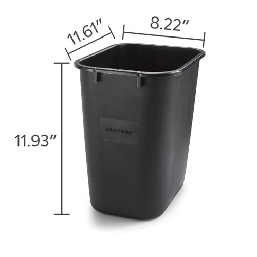 COASTWIDE Professional Indoor Trash Can Without Lid, Black, 3.5 Gal - color: Black, size: 3.5 Gal., style: 2 Pack
