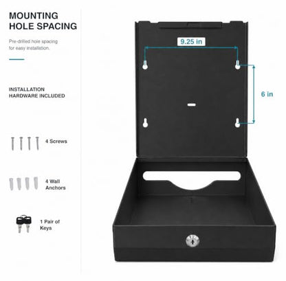 Paper Towel Dispenser Wall Mount - Multifold Trifold Paper Towel Dispensers - color: 3812-black