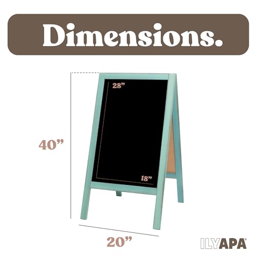 Ilyapa A Frame Chalk Board Easel Sign 40x20 in - Sandwich Signs Outdoor - color: Turquoise