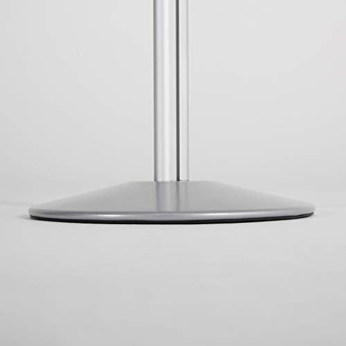 M&T Displays Sign Holder Stand, Silver 22x28 Inch Poster Frame Double Sided Slide-In Aluminum Easy Loading Floor Standing Pedestal Advertisement Post Commercial Menu Holder Round Heavyweight Base