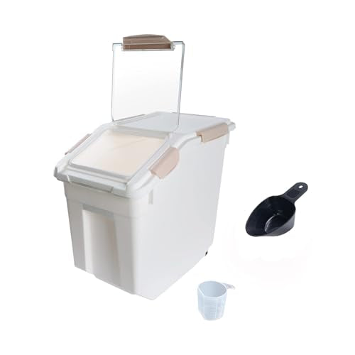Flour container 25 lbs, Airtight Rice Storage Container, Pink - color: Pink 1 Count