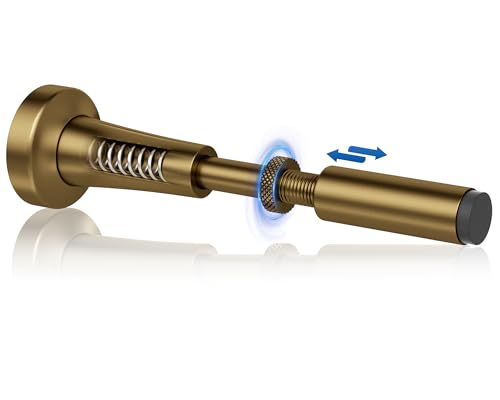 1P Adjustable Spring Door Stop, 4.17-5.35in Long Door Stoppers, Bronze - color: Bronze