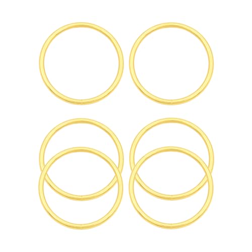 40pcs 4 Sizes O Rings Welded Strong Metal Heavy Duty Round Ring for Pet Collars Buckle Belts Strap Webbing Sewing - color: 2"(50mm) Gold 6pcs
