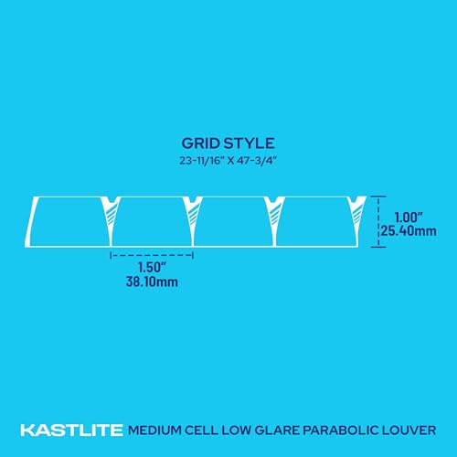 KASTLITE Para-Lite 2 Parabolic Panel, 23.7" x 47.7", Grid-Style, 2-Pack - size: Grid Style
