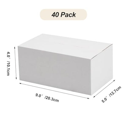 Calenzana 9x5x4 Shipping Boxes Set of 40, White Corrugated Cardboard Box for Mailing Packing Gifts Small Business - size: 9x5x4, style: 40 Pack