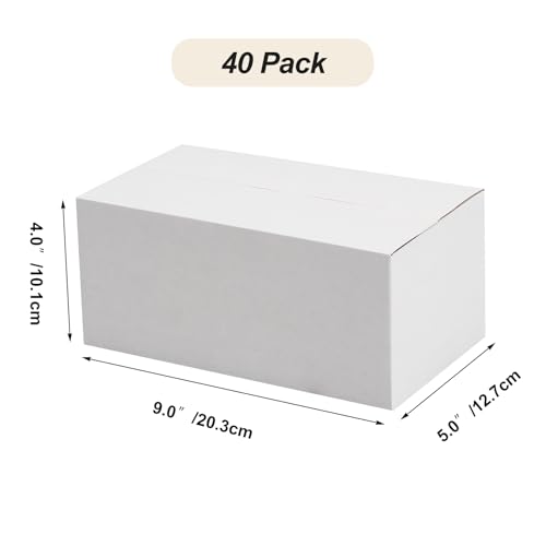 Calenzana 9x5x4 Shipping Boxes Set of 40, White Corrugated Cardboard Box for Mailing Packing Gifts Small Business - size: 9x5x4, style: 40 Pack