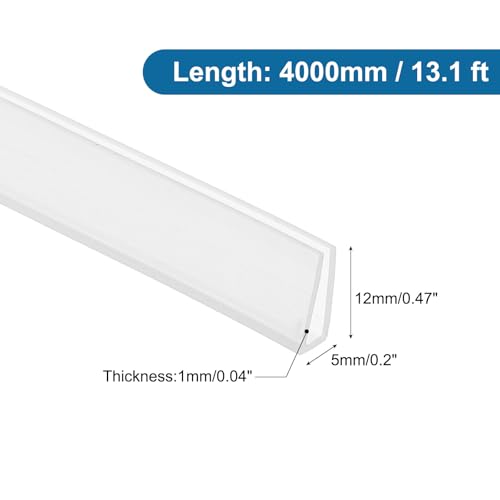 PATIKIL 13Ft U Channel Edging Trim 1/8" Slot Fits 3/32"-1/8" Edge - size: 13Ft Long,1/8" Slot,15/32"Wx5/128"Tx1/5"H