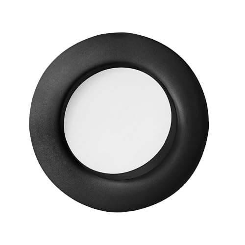 Juno WF4 ADJ SWW5 90CRI MB M6 Wafer-Thin LED Downlight, Adjustable Trim, Switchable CCT 2700K, 3000K, 3500K, 4000K, and 5000K, 90+ CRI, Matte Black, 4-Inch - color: Black, size: 4-Inch
