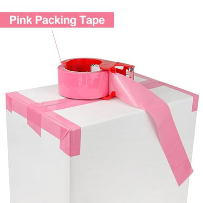 BOMEI PACK 6 Rolls of Pink Packing Tape, 1.88'' x 60yds Per Roll - color: pink