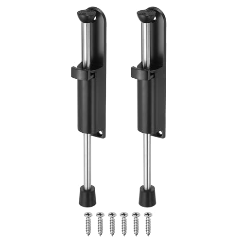 uxcell 2Pcs Kickdown Door Stop for Ground Gap 0-100mm Black - color: Black, size: for 0-100mm