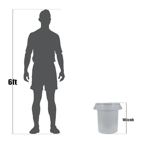 32 Gallon Round Trash bin Garbage can Outdoor Yard Trash can Trash Barrels Garbage Drum Heavy Duty Trash can Industrial Trash can Kitchen Trash bin (2, Red) - color: Red