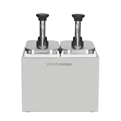 4L Sauce Pump Dispenser, Stainless Steel 2-Head - color: 4.22qt