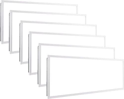 2x4 LED Flat Panel Troffer Light, 72W, 5000K Daylight, Dimmable 0-10V, 9000 Lumens, Recessed Back-Lit Drop Ceiling Light, Office & Home Use, 6 Pack - size: 2x4-Pack 6 -72Watt 1CCT