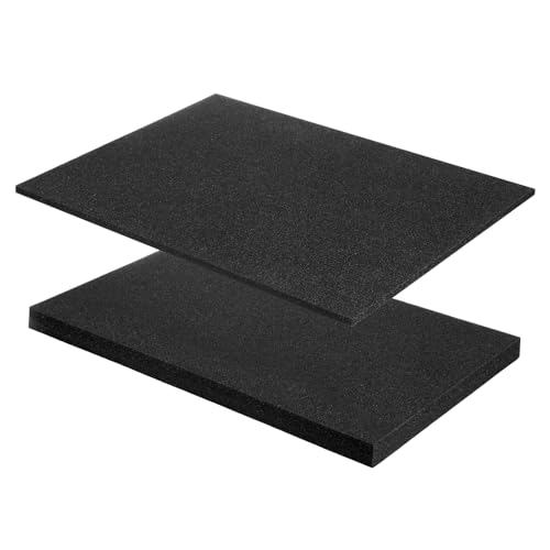 MECCANIXITY 2 Pcs Black Foam Inserts 16"Lx8"Wx1"T & 16"Lx12"Wx0.4"T - size: 16"Lx8"Wx1"T / 16"Lx12"Wx0.4"T