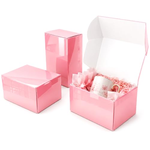 9x6x4 in Shipping Boxes for Small Business 30 Pack, Cute Pink Corrugated Mailer Boxes Bulk - color: Glossy Pink, size: 9x6x4 30 Pack