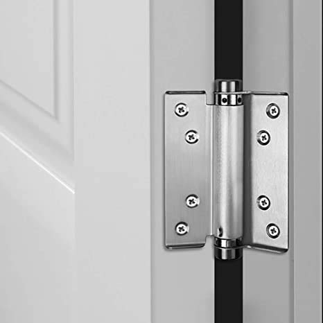 2 Pairs (4Pcs) of 5'' Single Action Stainless Steel Self-Closing Spring Door Hinge Adjustable Automatic Closing Self Closer Super Value (5'') - size: 5''