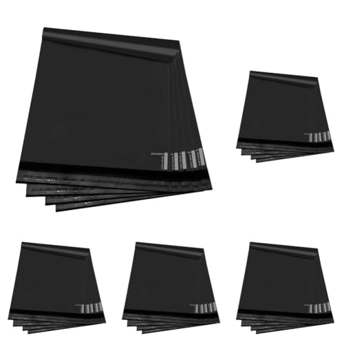 KKBESTPACK Black Poly Mailers, Shipping Bags, 12" x 15.5" 200pcs (Pack of 5) - color: Black, size: 12" x 15.5" 200pcs (Pack of 5)